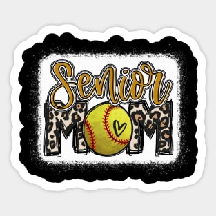 Senior Softball Mom Leopard Sticker